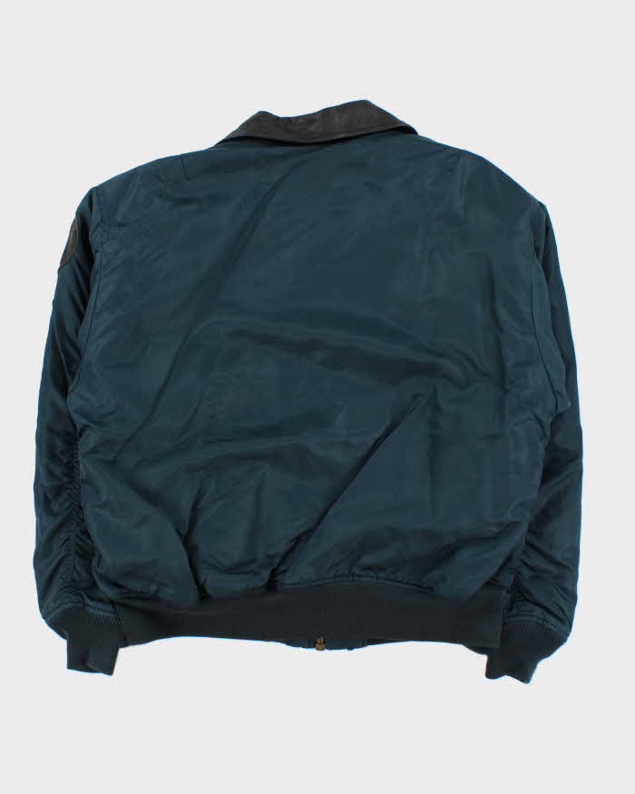 Vintage 1990s NA-47 Flying Eagle Leather Collared Flight Bomber Jacket - XL
