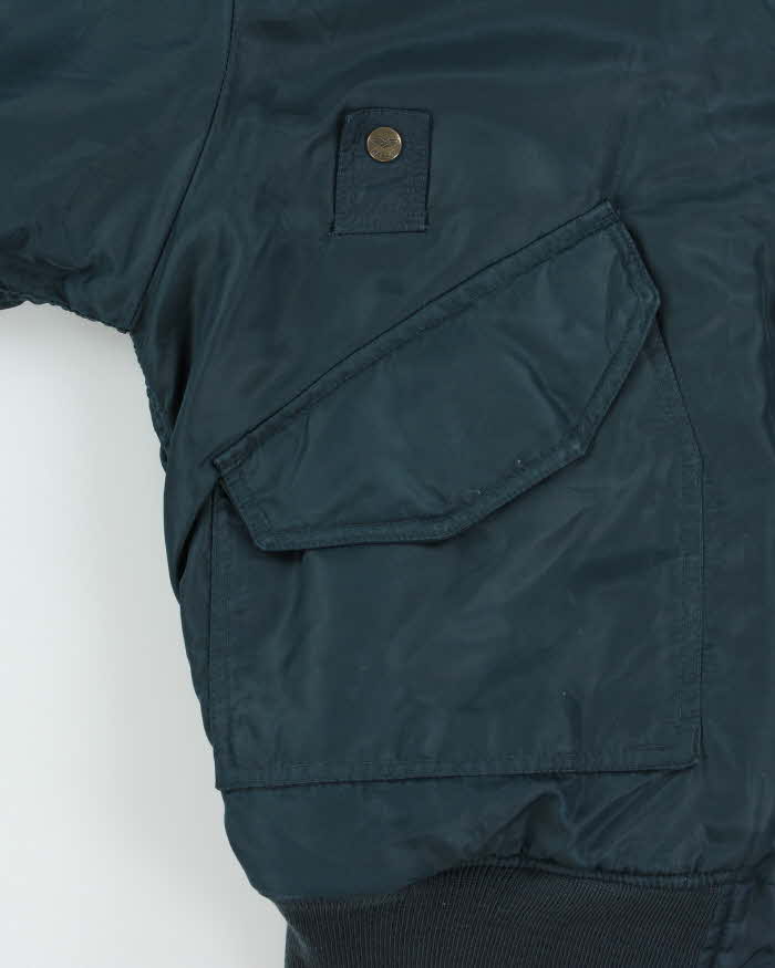 Vintage 1990s NA-47 Flying Eagle Leather Collared Flight Bomber Jacket - XL