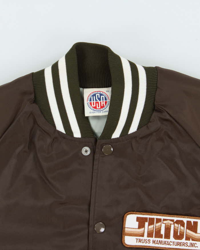 Vintage 1990s United Sports Apparel Satin Varisty Bomber Jacket - XL