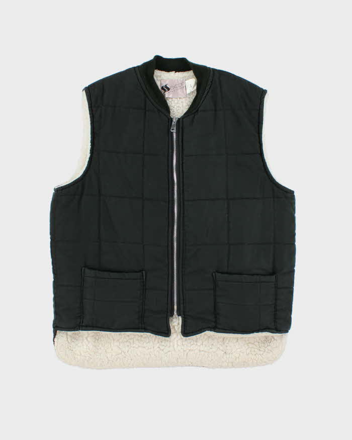 Vintage 1970s Sexton Sherpa Lined Drop Tail Gilet - M