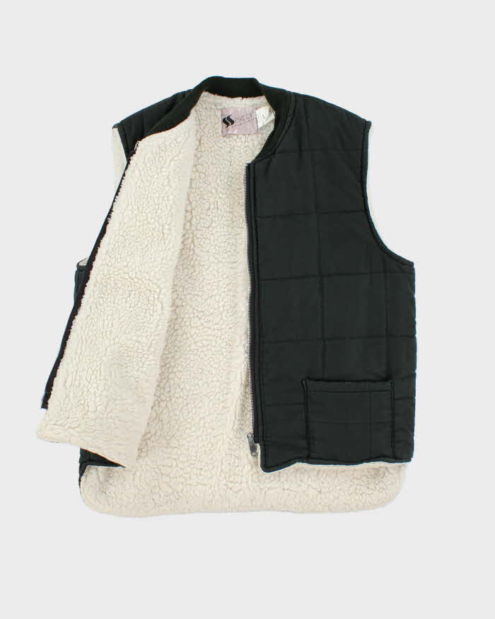 Vintage 1970s Sexton Sherpa Lined Drop Tail Gilet - M