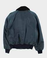 Vintage 1970s Avion Sportswear Coquitlam Fire Dept. Satin Shearling Bomber Jacket - L