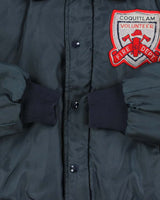 Vintage 1970s Avion Sportswear Coquitlam Fire Dept. Satin Shearling Bomber Jacket - L