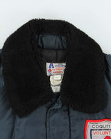 Vintage 1970s Avion Sportswear Coquitlam Fire Dept. Satin Shearling Bomber Jacket - L