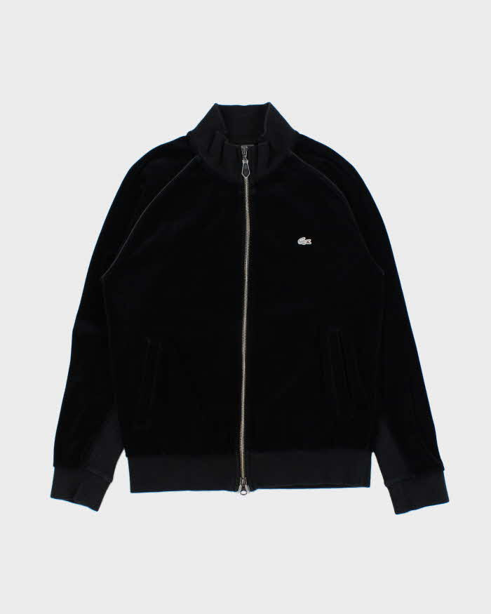 Vintage Y2K 00s Lacoste Velour Silver Croc Velour Track Jacket - S