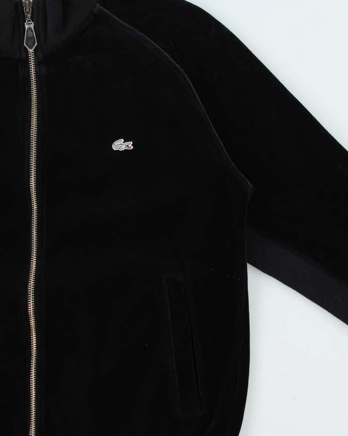 Vintage Y2K 00s Lacoste Velour Silver Croc Velour Track Jacket - S