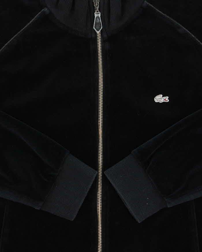 Vintage Y2K 00s Lacoste Velour Silver Croc Velour Track Jacket - S