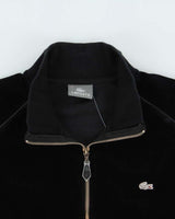 Vintage Y2K 00s Lacoste Velour Silver Croc Velour Track Jacket - S