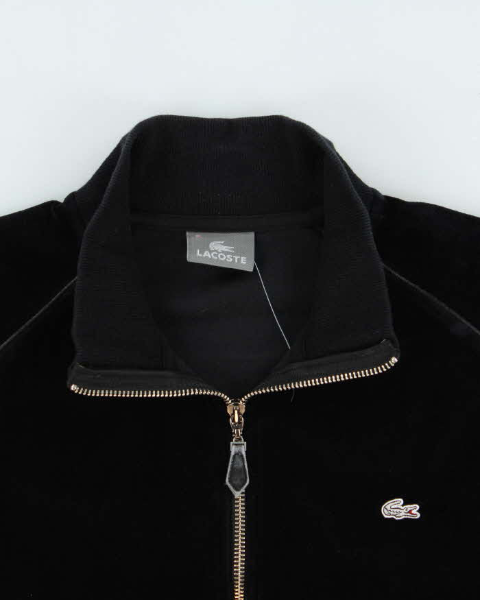 Vintage Y2K 00s Lacoste Velour Silver Croc Velour Track Jacket - S