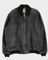 Vintage Carhartt Sante Fe Quilt Lined Firm Duck Loose Fit Faded Workwear Jacket - XL