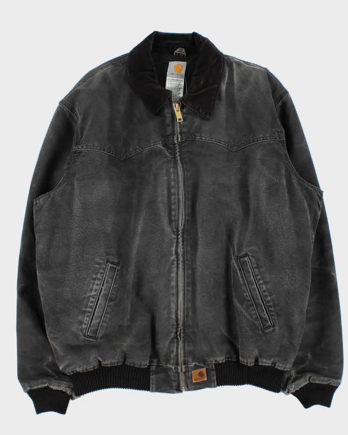 Vintage Carhartt Sante Fe Quilt Lined Firm Duck Loose Fit Faded Workwear Jacket - XL