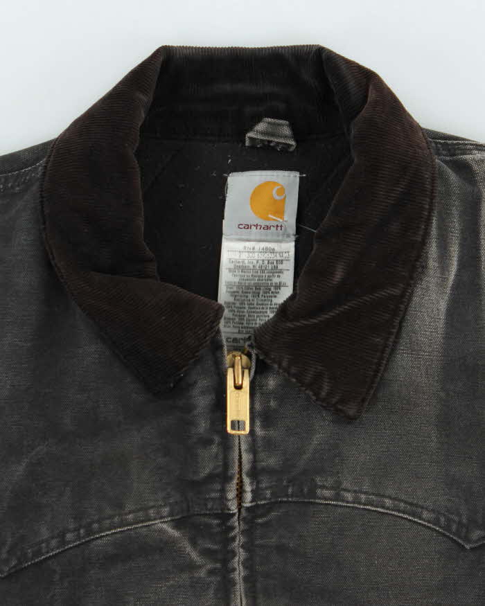 Vintage Carhartt Sante Fe Quilt Lined Firm Duck Loose Fit Faded Workwear Jacket - XL