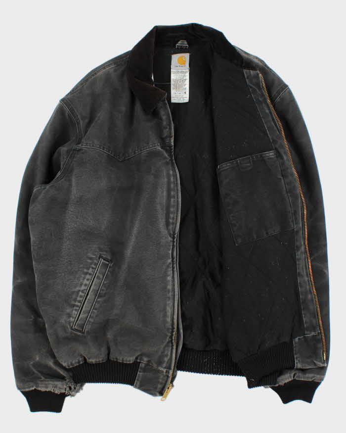 Vintage Carhartt Sante Fe Quilt Lined Firm Duck Loose Fit Faded Workwear Jacket - XL