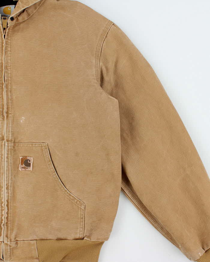 Vintage Y2K 00s Carhartt J25 Camel Heavyweight Therma Active Made In USA Workwear Jacket - M