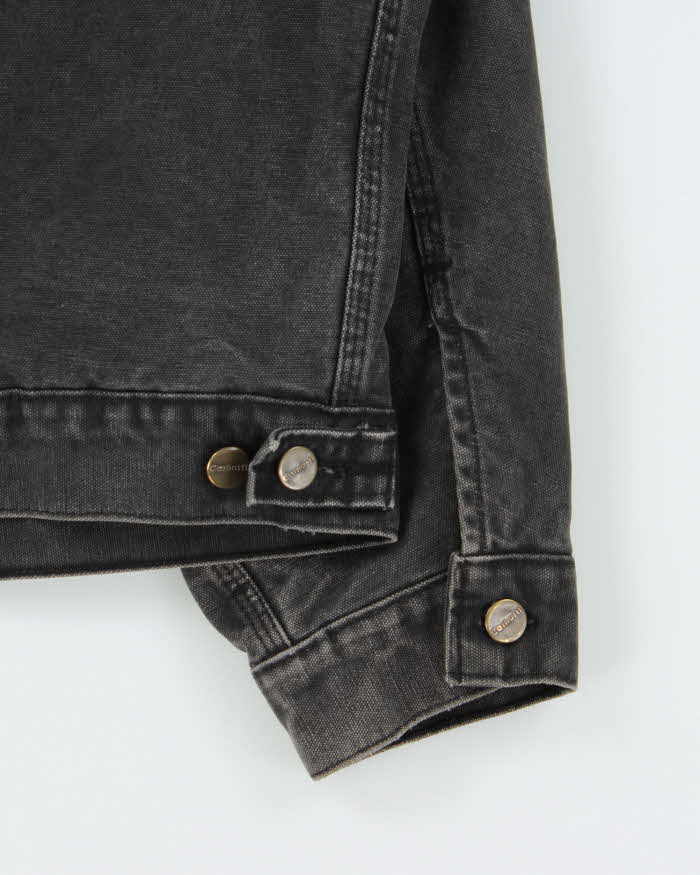 Vintage Y2K 00s Carhartt J233 Sandstone Sherpa Lined Made In USA Workwear Trucker Jacket - L