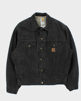 Vintage Y2K 00s Carhartt J233 Sandstone Sherpa Lined Made In USA Workwear Trucker Jacket - M