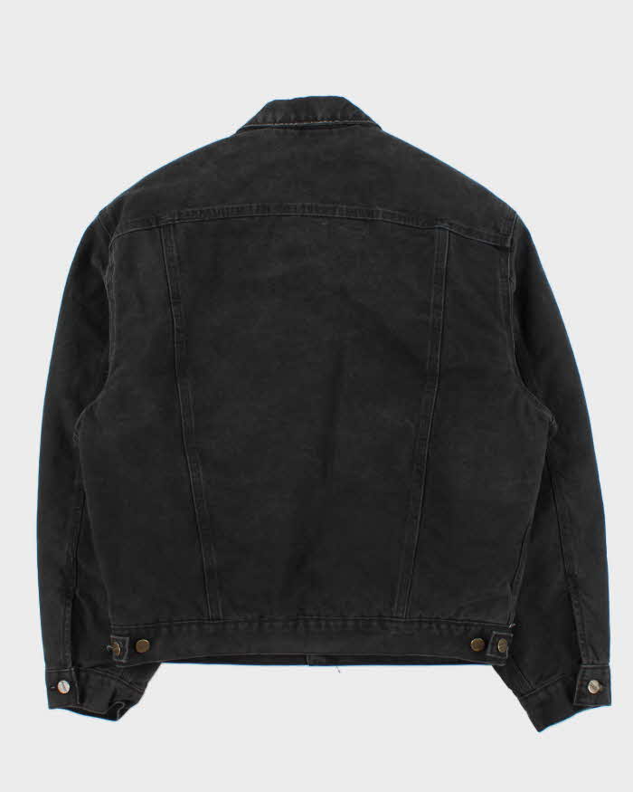 Vintage Y2K 00s Carhartt J233 Sandstone Sherpa Lined Made In USA Workwear Trucker Jacket - M