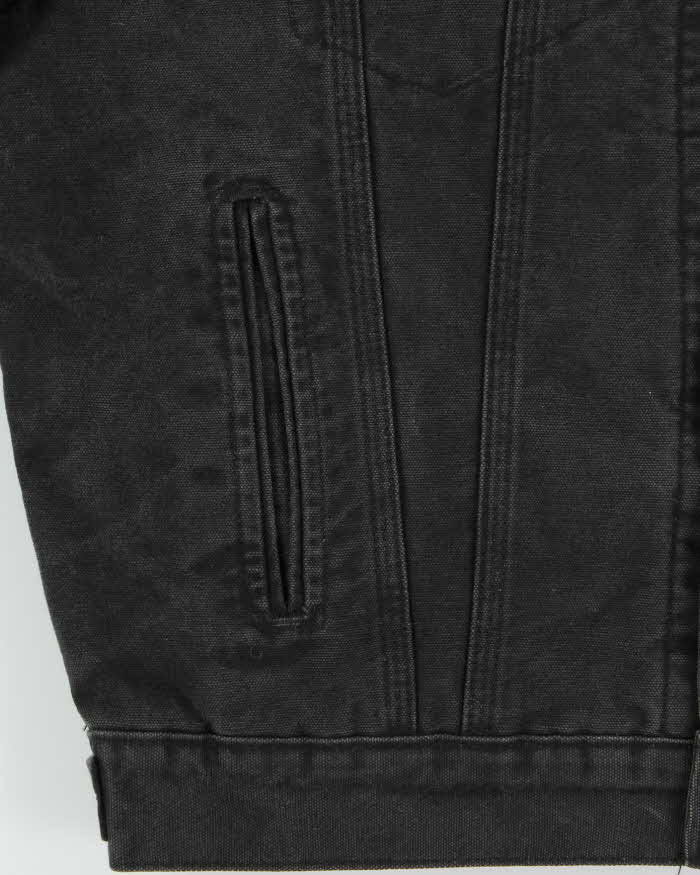 Vintage Y2K 00s Carhartt J233 Sandstone Sherpa Lined Made In USA Workwear Trucker Jacket - M