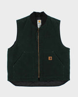 Vintage Y2K 00s Carhartt VO2 Spruce Green Arctic Lined Made In USA Workwear Gilet - XL