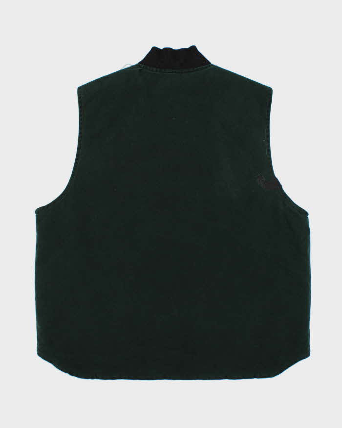 Vintage Y2K 00s Carhartt VO2 Spruce Green Arctic Lined Made In USA Workwear Gilet - XL