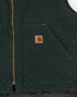 Vintage Y2K 00s Carhartt VO2 Spruce Green Arctic Lined Made In USA Workwear Gilet - XL