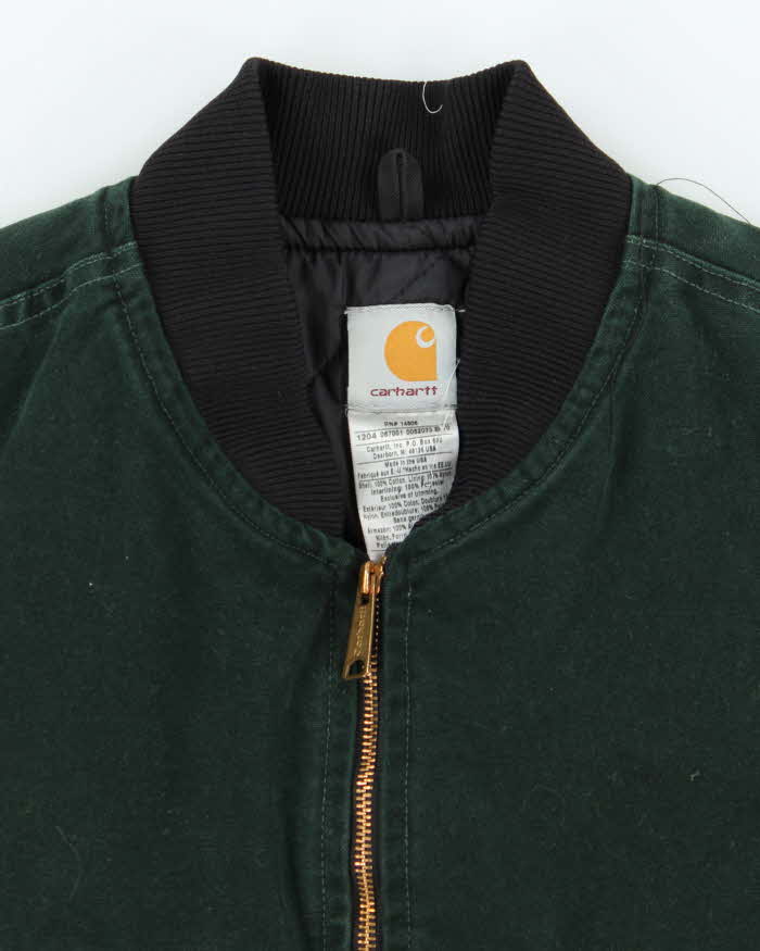 Vintage Y2K 00s Carhartt VO2 Spruce Green Arctic Lined Made In USA Workwear Gilet - XL
