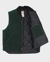 Vintage Y2K 00s Carhartt VO2 Spruce Green Arctic Lined Made In USA Workwear Gilet - XL