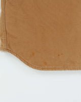 Vintage 1980s Carhartt VO3 Sandstone Canvas Sherpa Lined Union Made In USA Workwear Gilet - XL