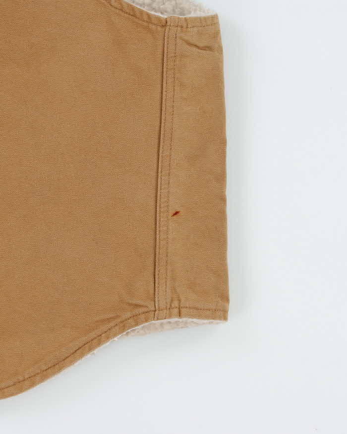 Vintage 1980s Carhartt VO3 Sandstone Canvas Sherpa Lined Union Made In USA Workwear Gilet - XL