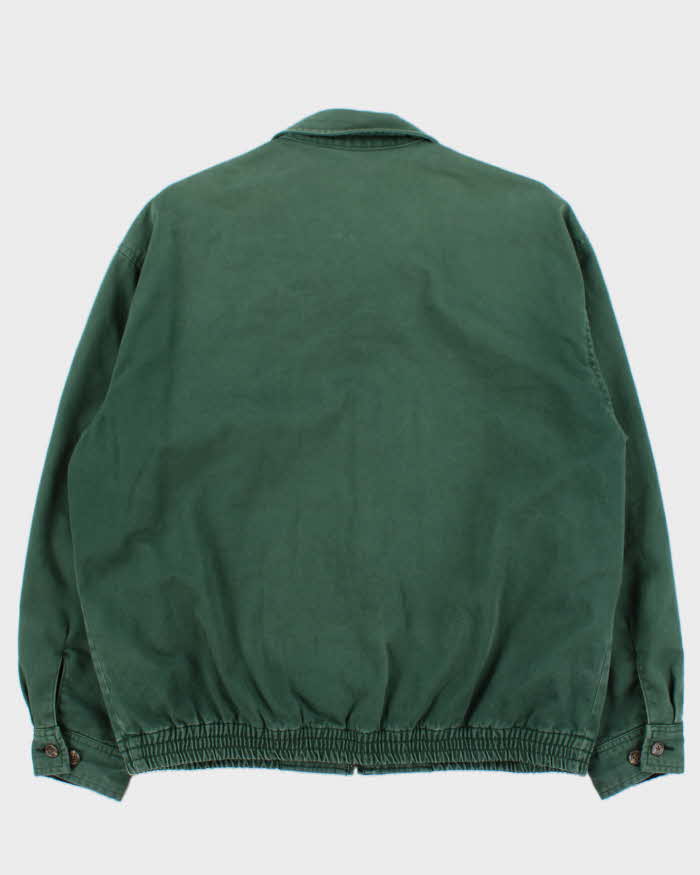 Vintage 1990s Polo Ralph Lauren Tartan Lined Forest Green Harrington Jacket - M