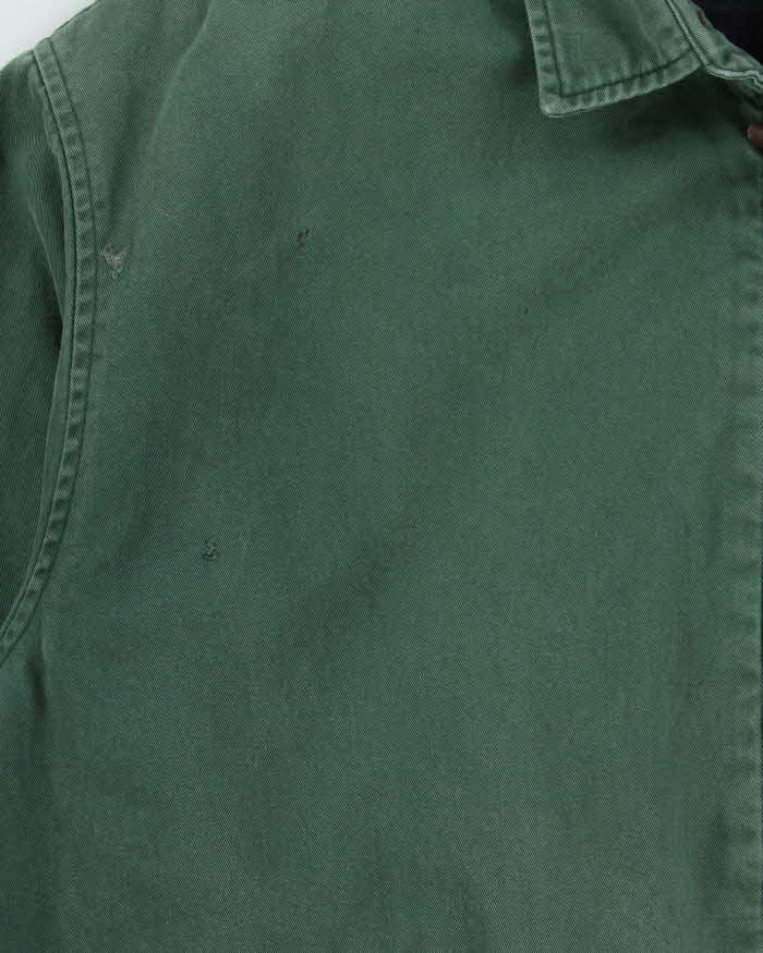 Vintage 1990s Polo Ralph Lauren Tartan Lined Forest Green Harrington Jacket - M