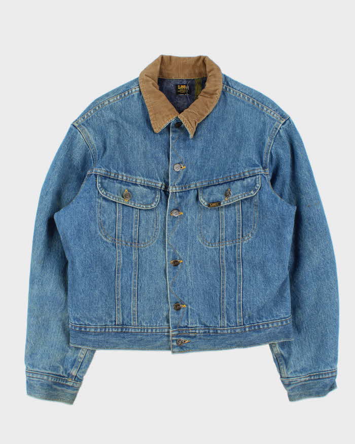 Vintage 1980s Lee Blanket Lined Denim Trucker Jacket - M