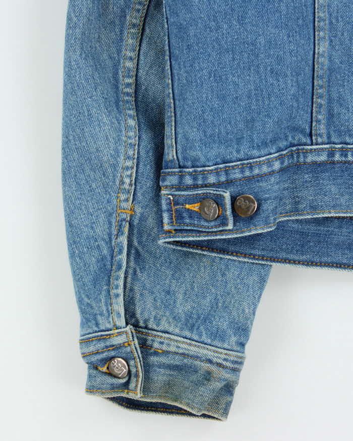 Vintage 1980s Lee Blanket Lined Denim Trucker Jacket - M