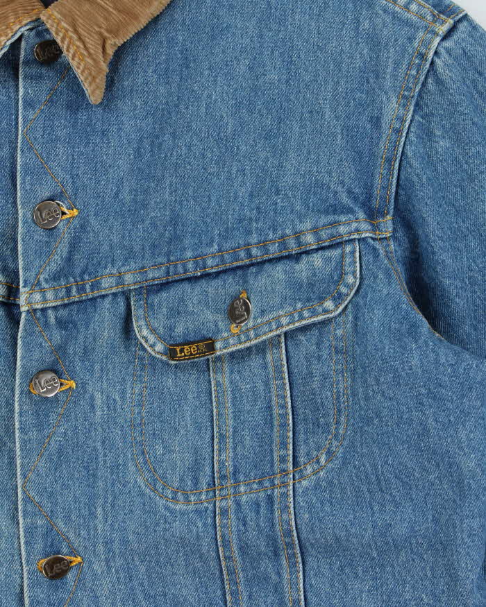 Vintage 1980s Lee Blanket Lined Denim Trucker Jacket - M