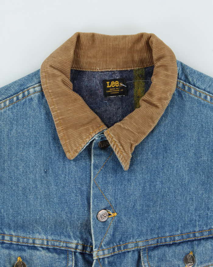 Vintage 1980s Lee Blanket Lined Denim Trucker Jacket - M