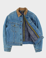 Vintage 1980s Lee Blanket Lined Denim Trucker Jacket - M