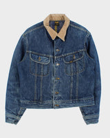 Vintage 1980s Lee Blanket Lined Medium Wash Denim Trucker Jacket - S