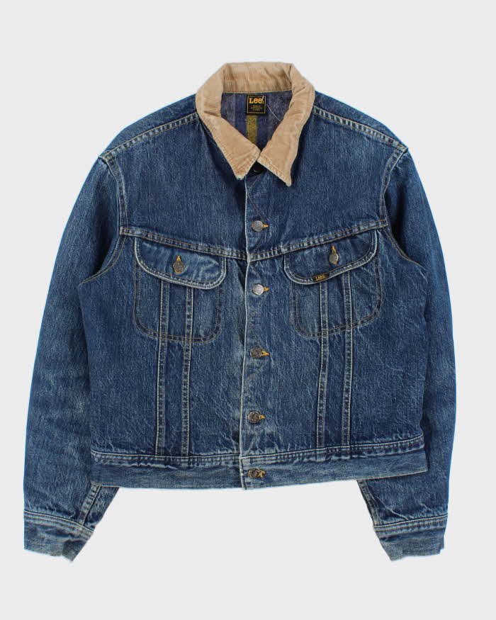 Vintage 1980s Lee Blanket Lined Medium Wash Denim Trucker Jacket - S