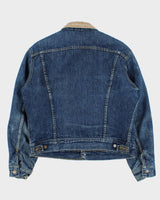 Vintage 1980s Lee Blanket Lined Medium Wash Denim Trucker Jacket - S