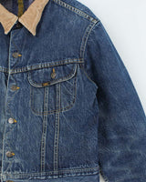 Vintage 1980s Lee Blanket Lined Medium Wash Denim Trucker Jacket - S