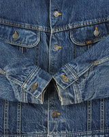 Vintage 1980s Lee Blanket Lined Medium Wash Denim Trucker Jacket - S