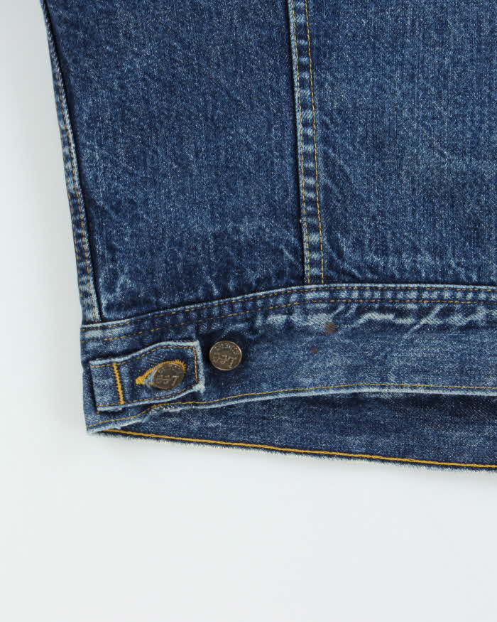 Vintage 1980s Lee Blanket Lined Medium Wash Denim Trucker Jacket - S