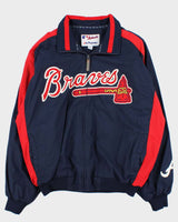 Vintage Y2K 00s Majestic Atlanta Braves Varsity Shell Baseball Jacket - XL