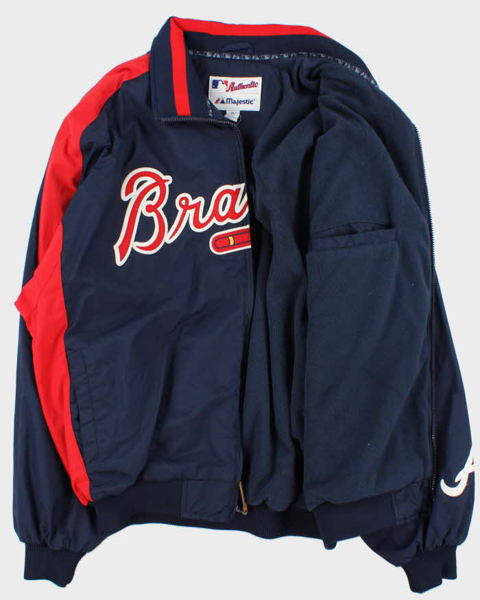 Vintage Y2K 00s Majestic Atlanta Braves Varsity Shell Baseball Jacket - XL
