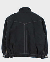 Vintage 1980s I.C.E.Y Constrat Stitch Quilt Lined Shell Bomber Jacket - M
