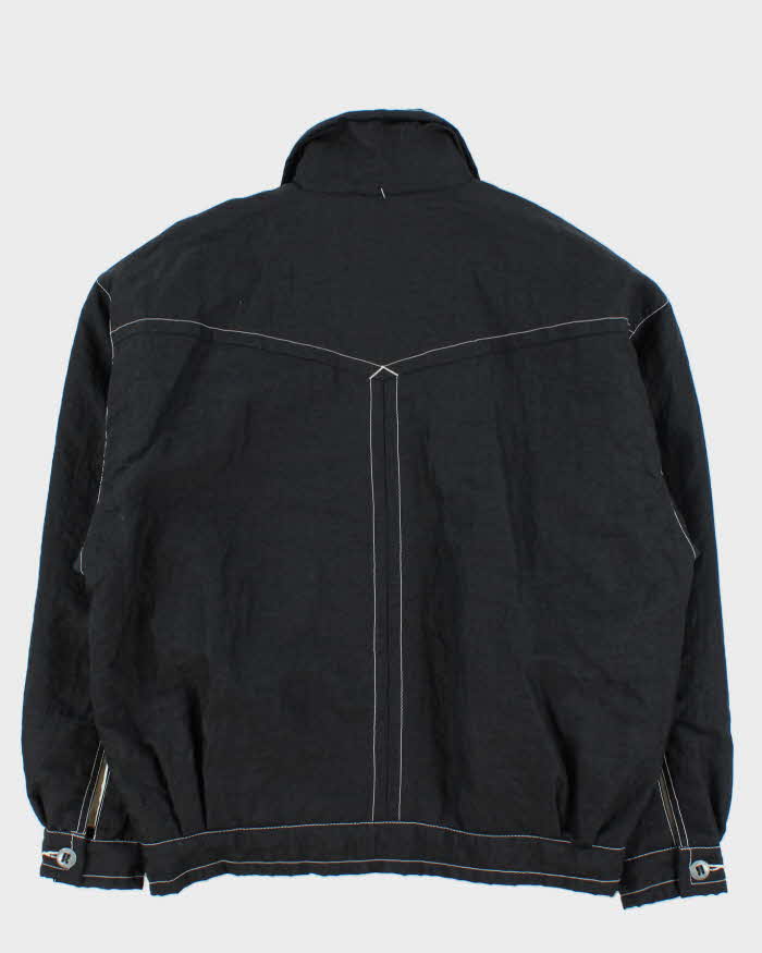 Vintage 1980s I.C.E.Y Constrat Stitch Quilt Lined Shell Bomber Jacket - M