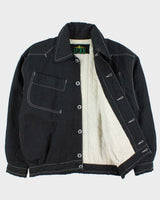 Vintage 1980s I.C.E.Y Constrat Stitch Quilt Lined Shell Bomber Jacket - M