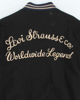 Vintage 1990s Levi's Chain Stitch Wool Leather Oversized Varsity Bomber Jacket - M