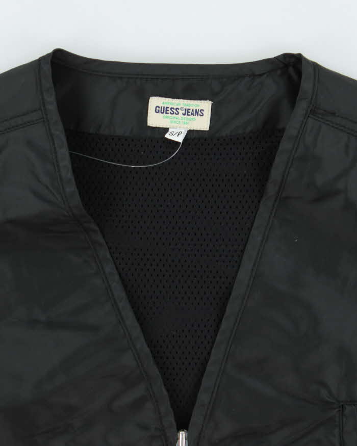 Vintage 1990s Guess Jeans Oversized Satin Utility Vest - S