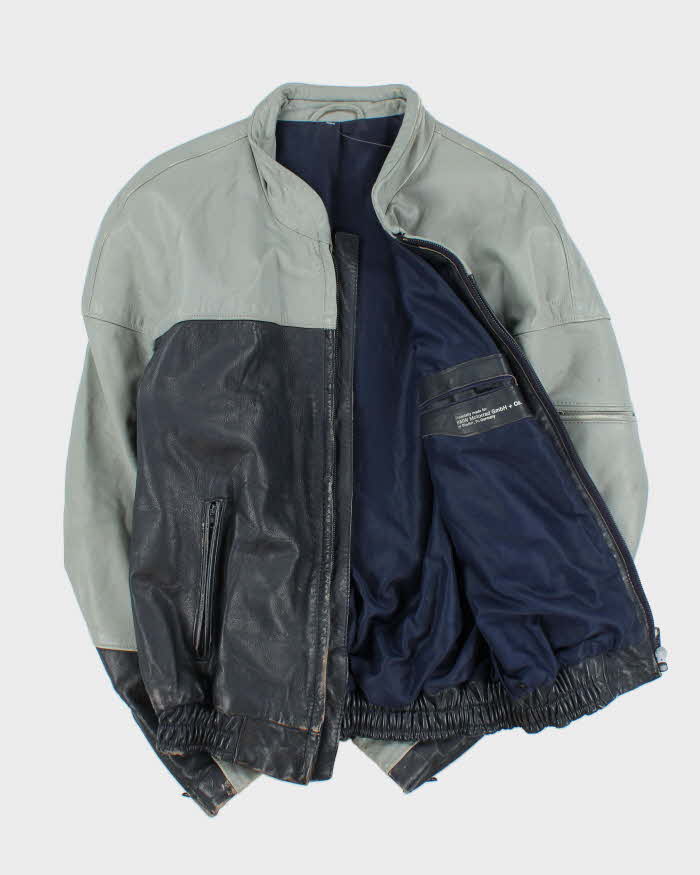 Vintage 1980s BMW Official Cafe Racer Leather Moto Biker Jacket - XL